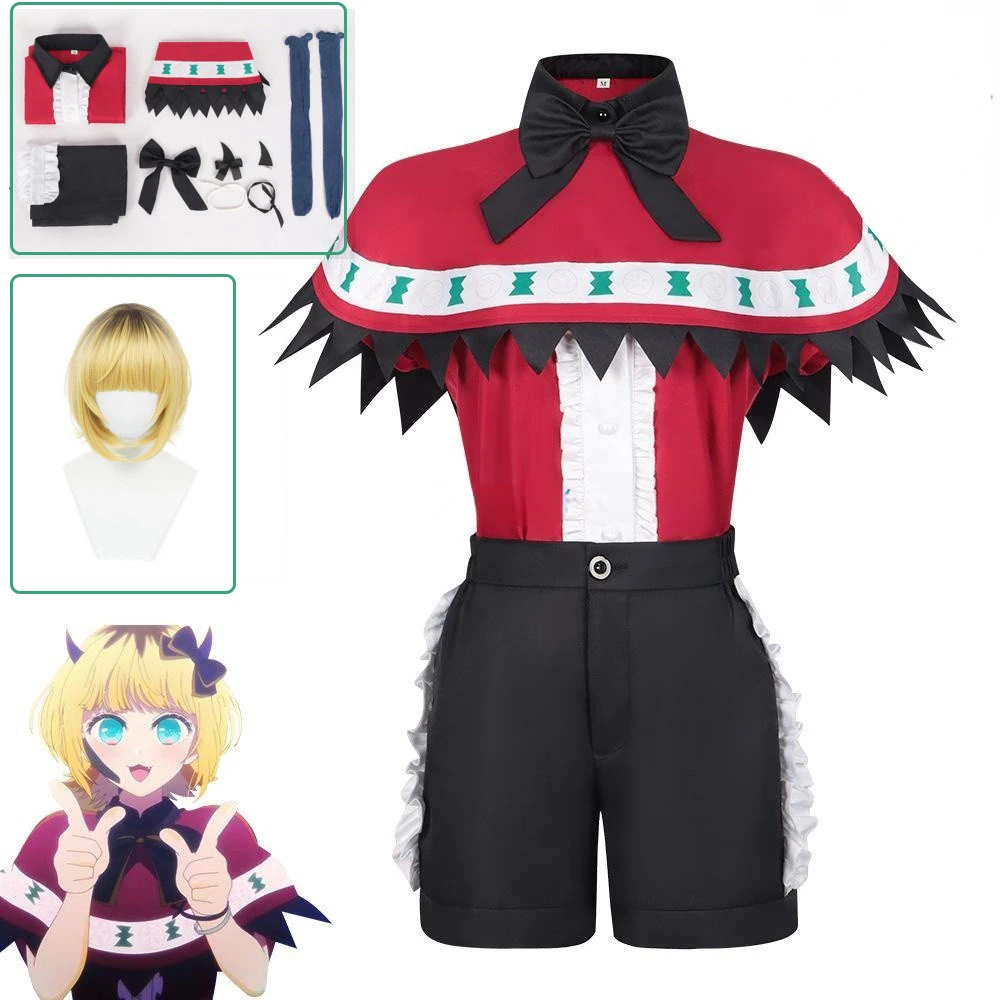 

New Anime Oshi No Ko Memu Cho Cosplay Costume Wig Skirts Uniform Mem Cho Suit Red Stage Uniform Women Halloween Party Outfits