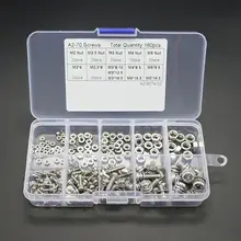

160 pcs/set 304 Stainless Steel Screws Bolts Hex Nuts Kit With Box M2 M2.5 M3 M4 M5 Widely Use