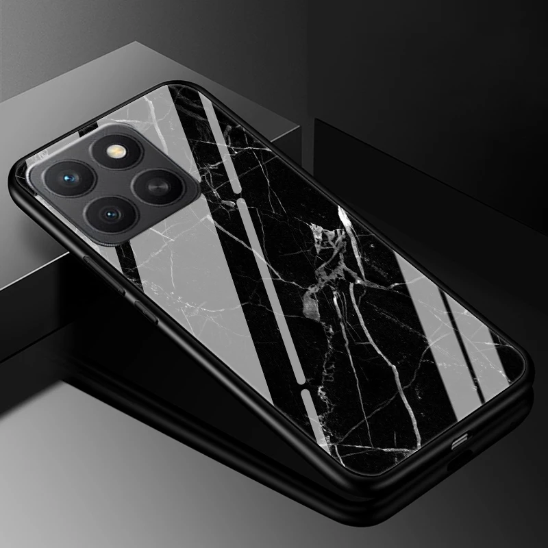 Luxury Tempered Glass Phone Case with Hard Back Bumper Cover