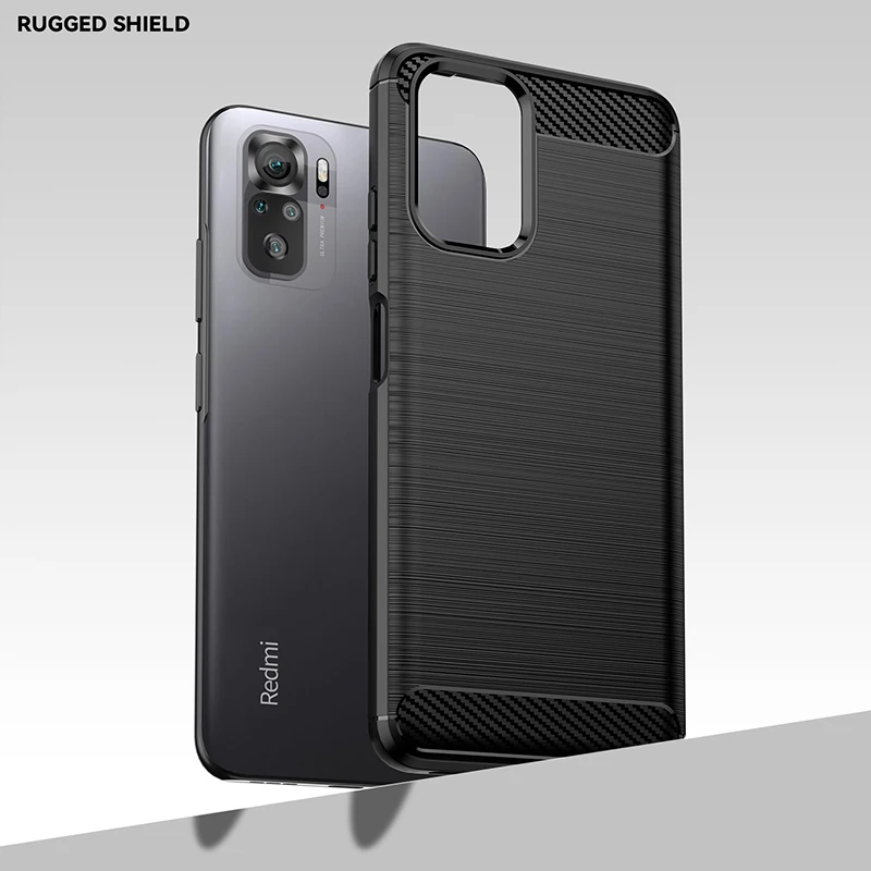 Carbon Fiber Silicone Case with Brushed Texture Back Cover