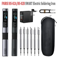 FNIRSI HS-02 Smart Electric Soldering Iron 100-450℃ Temp Adjustable PD 100W Portable Welding Rework Station Solding Irons Kit 1