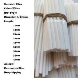 Deluxe White Fiber Reed Diffuser Refill Sticks - 50 Pack - D5mm (L30cm)