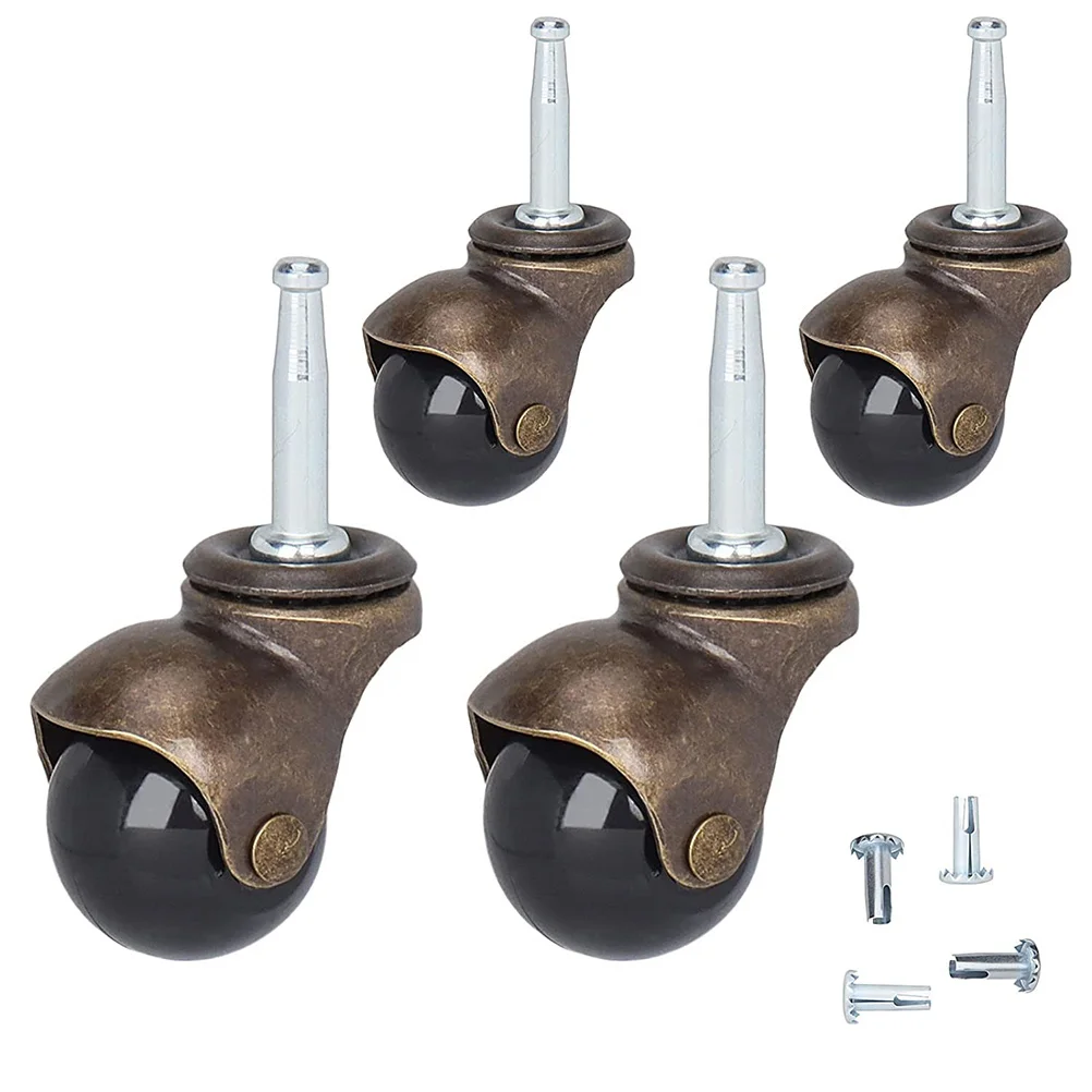 

Gold Furniture Caster Ball with Rod Wheel Set of 4 Replacement Chair Heavy Duty