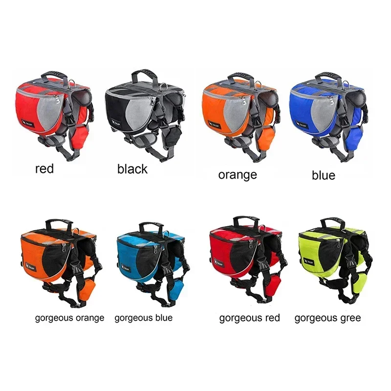 Portable dog backpack, snack bag, dog training bag, storage bag, backpack, travel bag, reflective tape backpack and back pocket