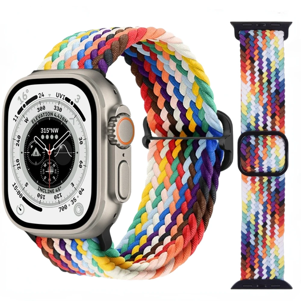 

Braided Nylon Strap For Apple Watch Band Ultra 49mm 45mm 41mm 44mm 40mm 42mm 38mm Breathable Bracelet iWatch Series 8 7 SE 3 5 6