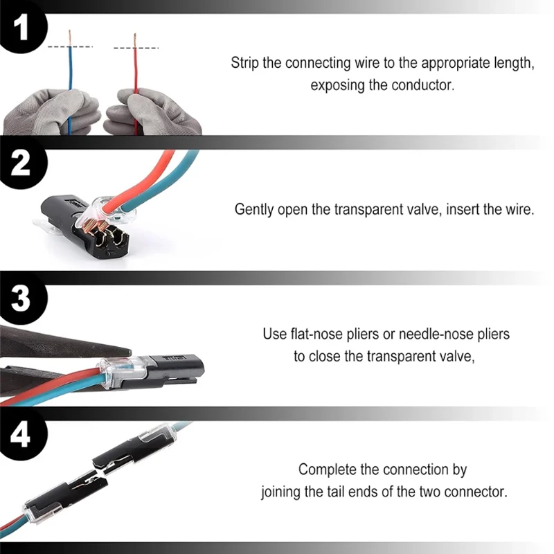 2 Pin Wire Connector Waterproof Fast Plug Car Electrical Connectors Wire Cable Automotive Strip Terminal Connection 30-1Pcs Plug Connectors