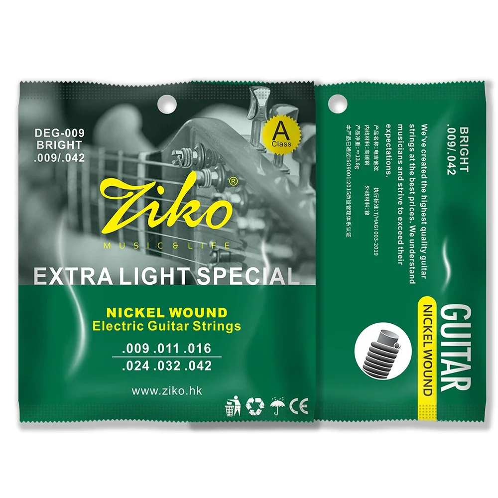 Electric Guitar Strings Steel Core Surface Coating Nickel Electric Stringed Parts Accessories ZIKO DEG-009