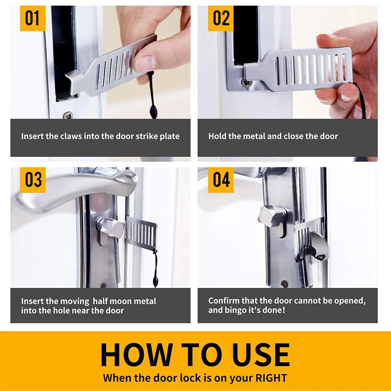 Lock Padlock High Quality Travel Door Lock Security Portable Door Plug Hotel Blocker Home Security Lock Latch Device