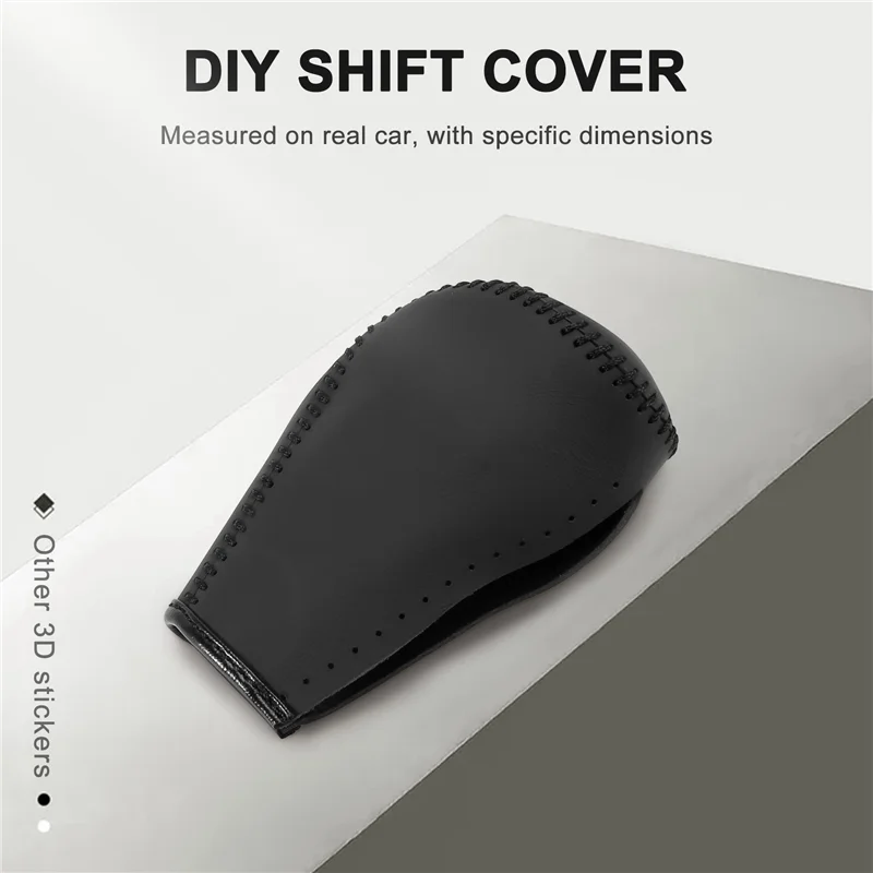 가죽 기어 시프트 노브 커버, 도요타 코롤라 라브 4 라브 4 2014-2019 자동 핸드 스티치 DIY 기어 시프트 칼라 B