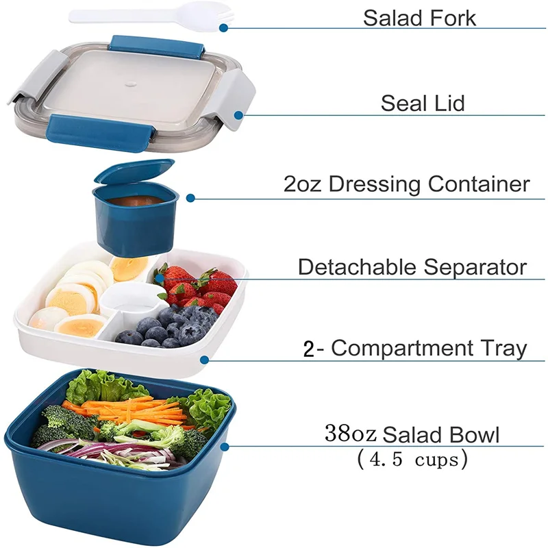 Portable 2-Compartment Salad Box 2