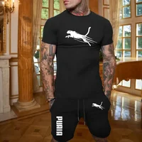 2025 mode et décontracté été Sports de plein air ensemble hommes respirant T-shirt et short décontracté mode deux pièces ensemble 3