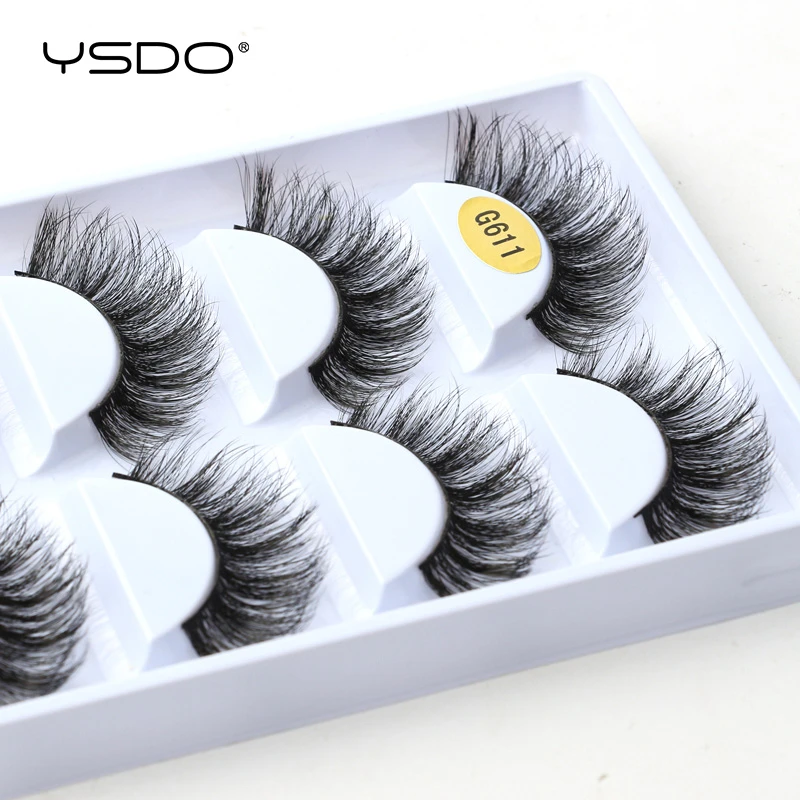  YSDO eyelashes 3/5 Pairs Natural Long 3D Mink Lashes Fluffy Volume Mink False Eyelashes Cruelty Free Wispy Lashes Makeup Cilios 