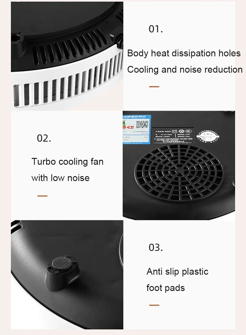DMWD 2200W Electric Induction Cooker Household Round Smart Heat Plate Creative Precise Control Cookers Hob Cooktop Plate Hot Pot