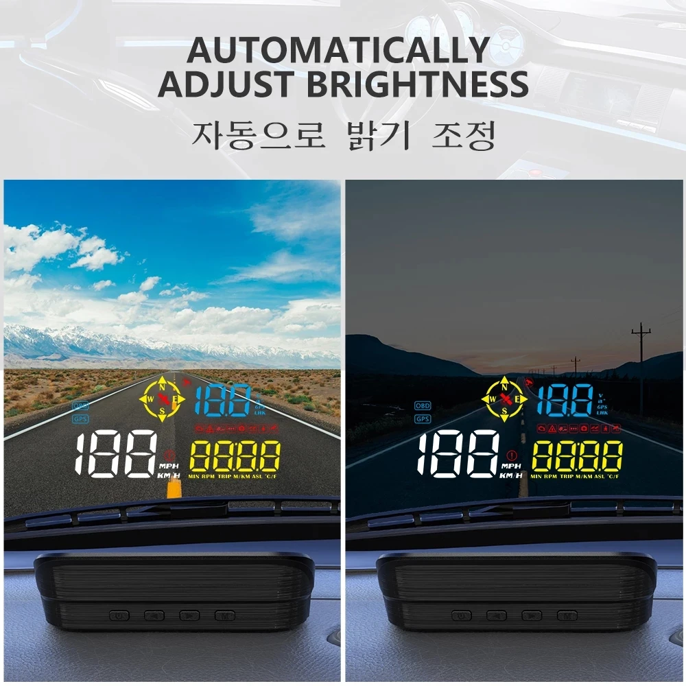 OBD2 GPS ӵ HUD   ÷  ̴ RPM ӵ  ˶   ,  