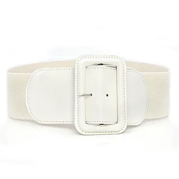 Women'S Red Elastic Belt With Down Jacket Closing Waist Seal Simple Wide Belt Decorative Pair With Fur Coat CinturóN Mujer 4