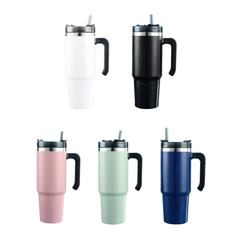 

In-Car Drink Water Bottle Stainless Steel Thermos Mug Travel Vacuum Flasks 30oZ Tumbler Double Wall Insulation Coffee Straw Cup