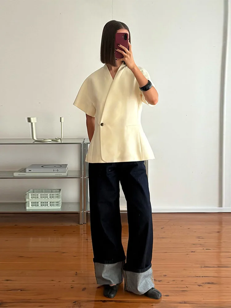 รูปสินค้า เสื้อคลุมสไตล์เบลเซอร์ คอวี ผูกเอว ใส่ทำงานได้ทุกโอกาส