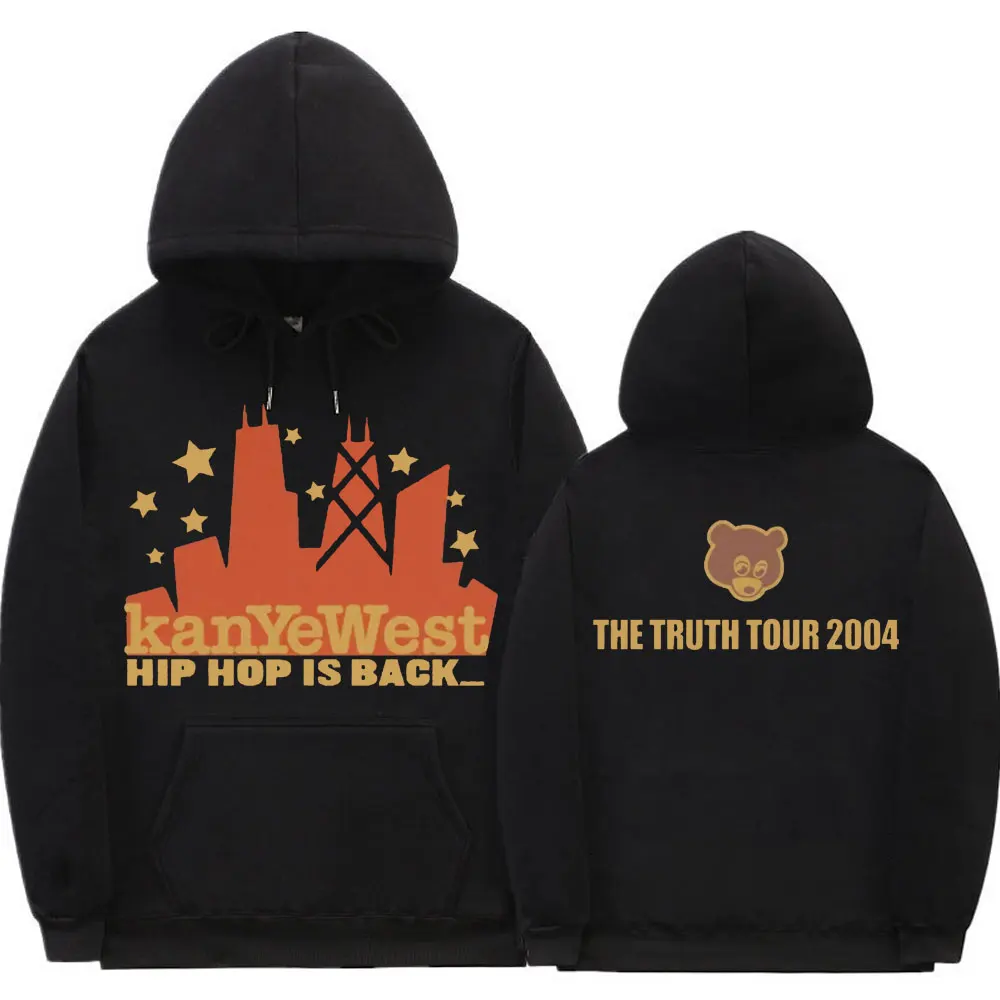 

Kanye West Hip Hop Is Back 2004 Tour Hoodie Men Women Hipster College Dropout Graphic Vintage Hoodies Mens Harajuku Streetwear