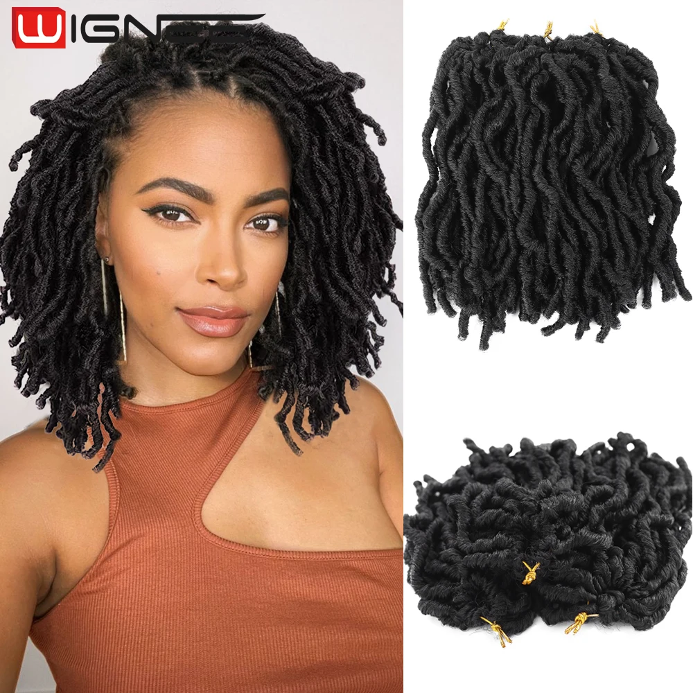 8 Inch Short Crochet Hair Faux Locs Hair Dreadlocks Synthetic Hair Extensions For Women Black Burgundy Heat Resistant Fiber