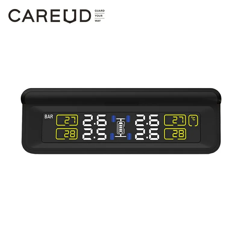 TPMS Tyre Pressure Monitoring System Solar Power LCD Display with 4 Internal/External Sensor Replaceable Battery PSI/BAR Mode car tire pressure monitor car tire pressure sensor