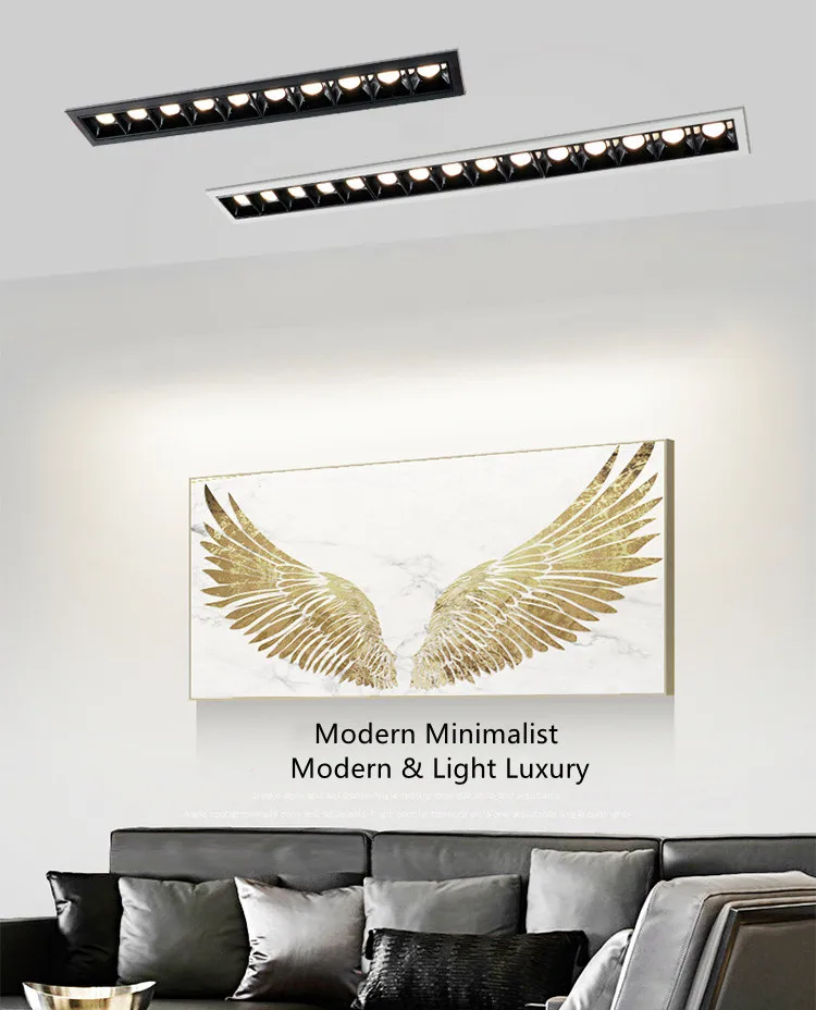 Description Picture 2 of itemDimmable 10W 20W 30W Line light embedded led spotlight spotlight home without main light living room lighting strip grille light