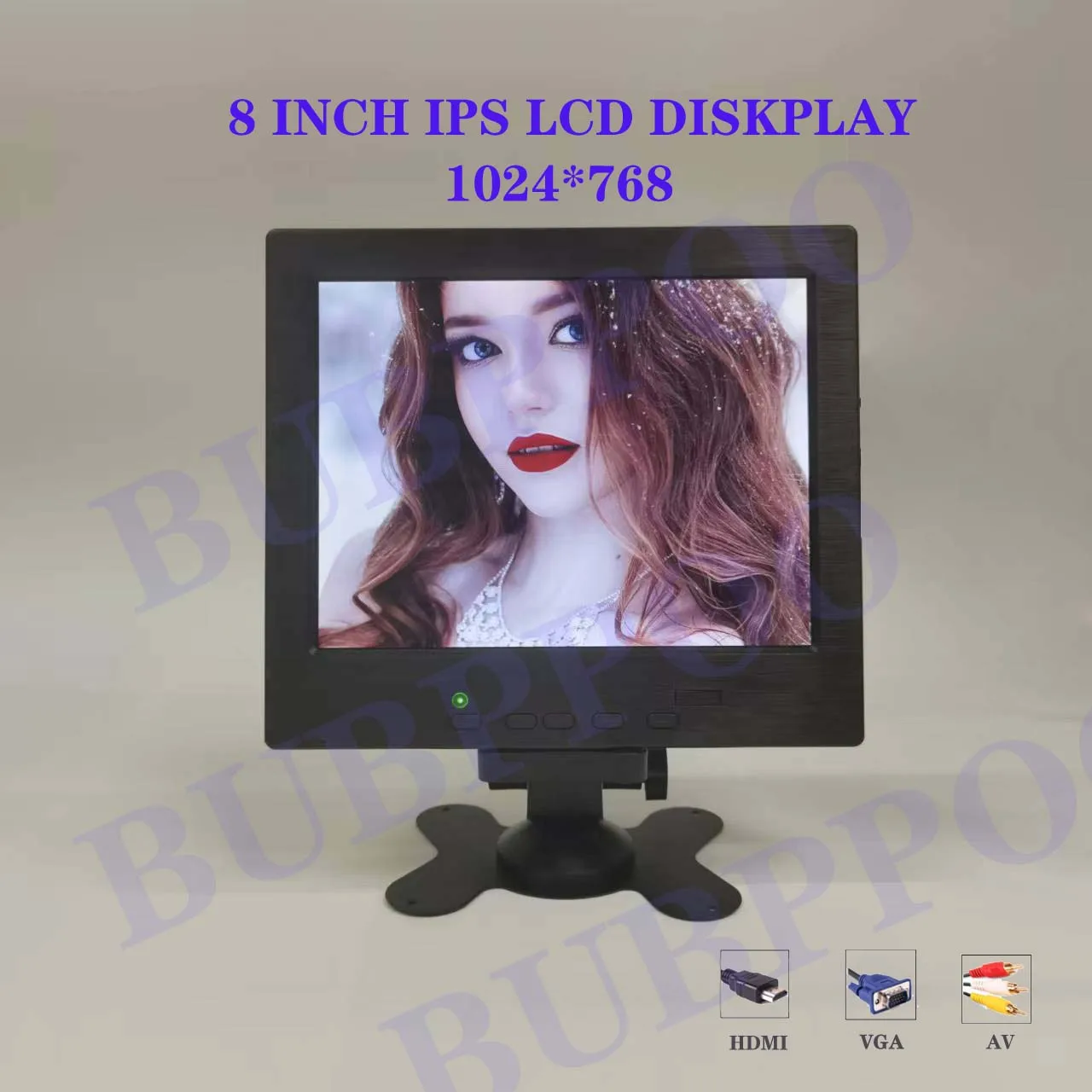 Mini Display Da 8 Pollici Portatile A Pannello Con Schermo A Led Con Ingresso Video Vga/Av/Hdmi Per Monitor Ssicurezza Cctv Tv Raspberr