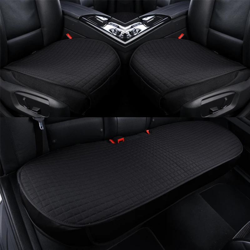 Car Seat Covers SEAMETAL Universal Flax Car Seat Covers Front Rear Breathable Linen Anti Slip