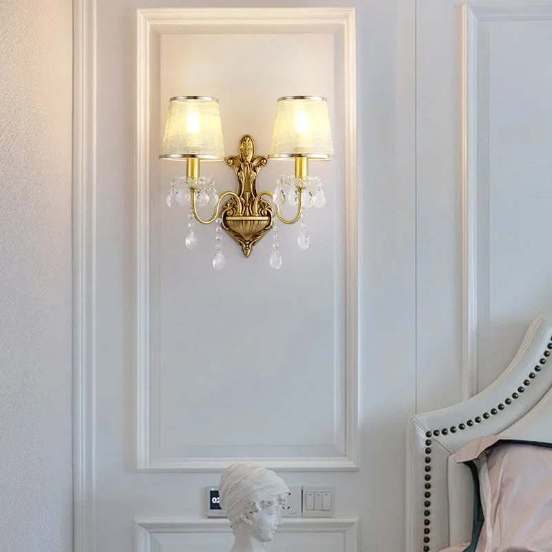 French Brass Crystal Wall Lamp 4