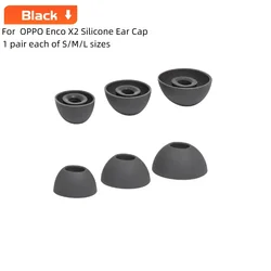 Premium Silicone Ear Tips - Soft & Secure Fit for Optimal Noise Isolation, 3 Sizes (S/M/L) (Black)