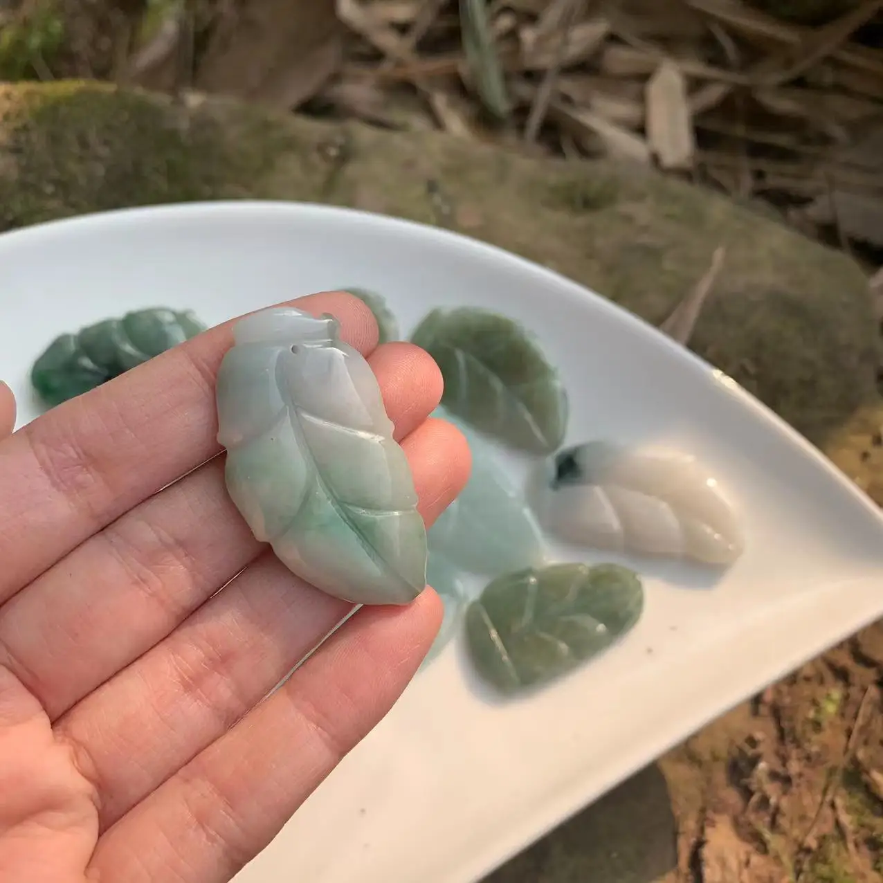 Natural Myanmar JADE LEAF Jadeite Pendant Necklace high-end gift Pendant Necklaces Leaf