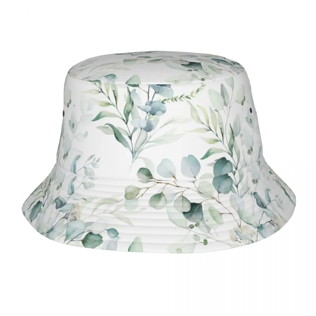 

Summer Headwear Watercolor Floral Leaves Bucket Hats Trendy Woman Sun Hats Romantic Flowers Pattern Fisherman Caps Outdoor