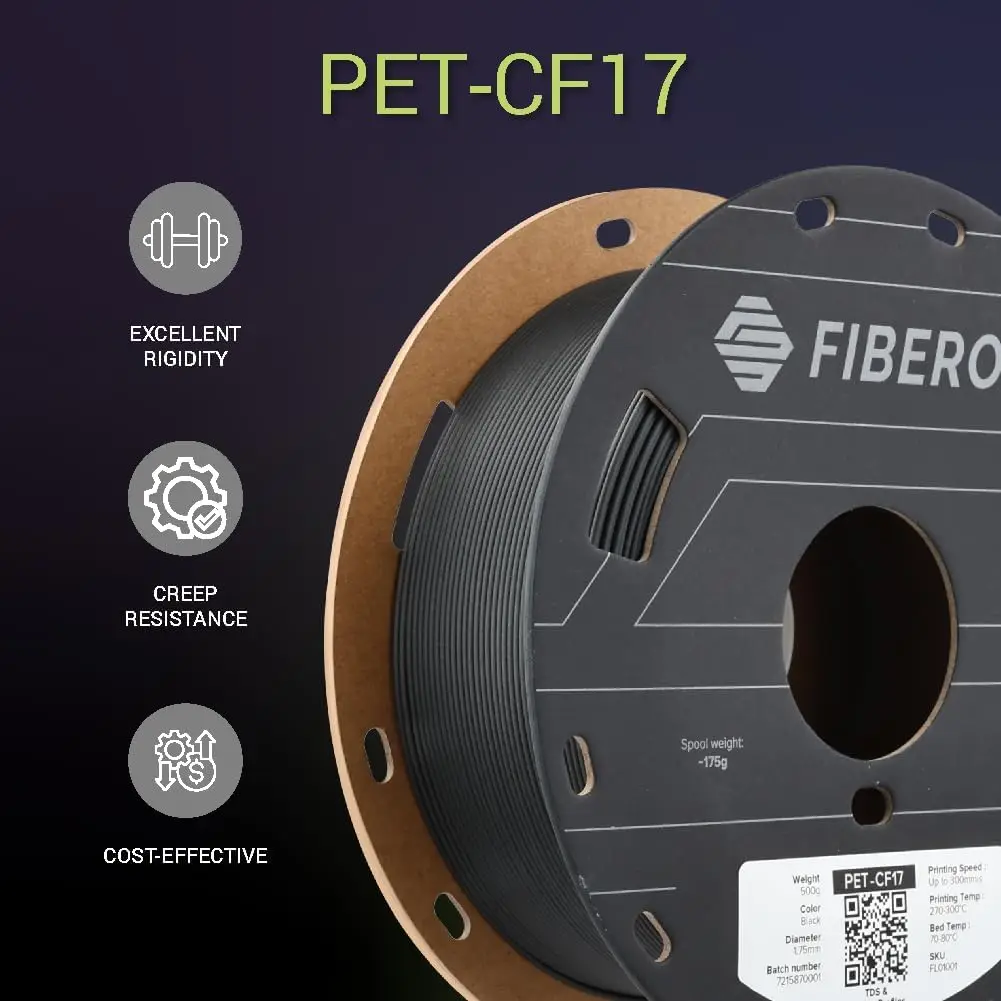 폴리메이커 PET-CF17 카본 파이버 필라멘트 0.5kg 1.75mm 고강도 3D 프린팅 재료