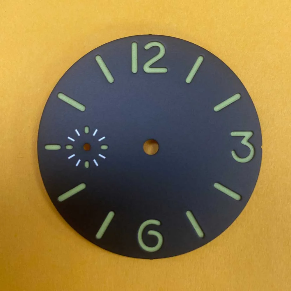 36mm Watch Dial Green Luminous Watch Face Insert Parts for ETA6497/ Seagull ST36 Movement Accessories Repair Parts