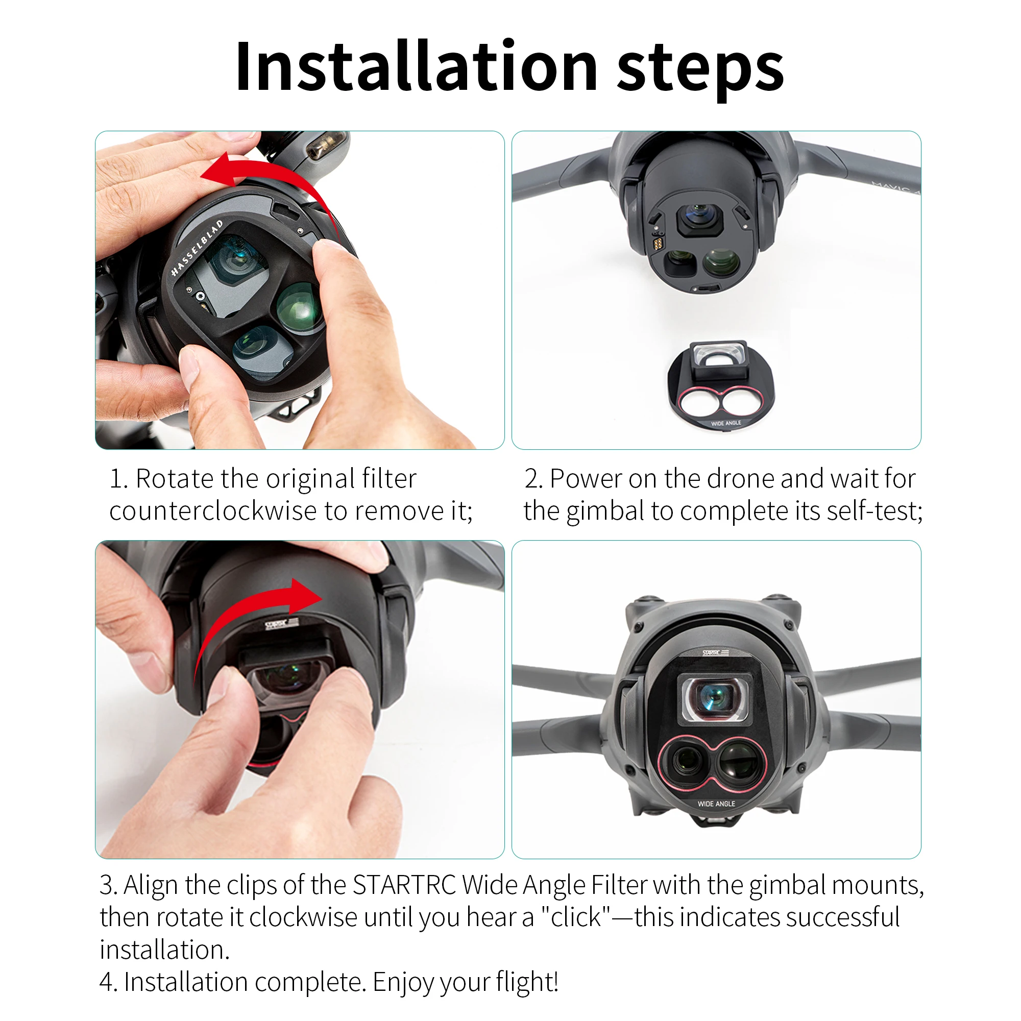 Filtre Grand Angle Startrc pour DJI Mavic 4 Pro - 110°