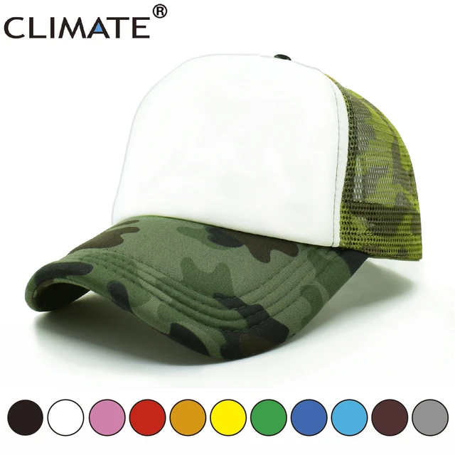 CLIMATE Blank Trucker Caps Camouflage Dad Hats Family DIY Caps Men Women  Kid Children Hip Hop