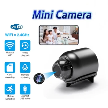 Webcam WiFi 1080P HD Telecamera IP di sicurezza interna Videoregistratore per visione notturna IR Monitor remoto antifurto USBcamera
