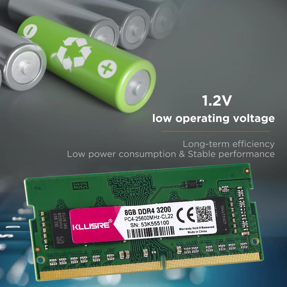 Kllisre Memória DDR4 Sodimm 8GB 2666MHz 3200MHz Laptop Ram Memory