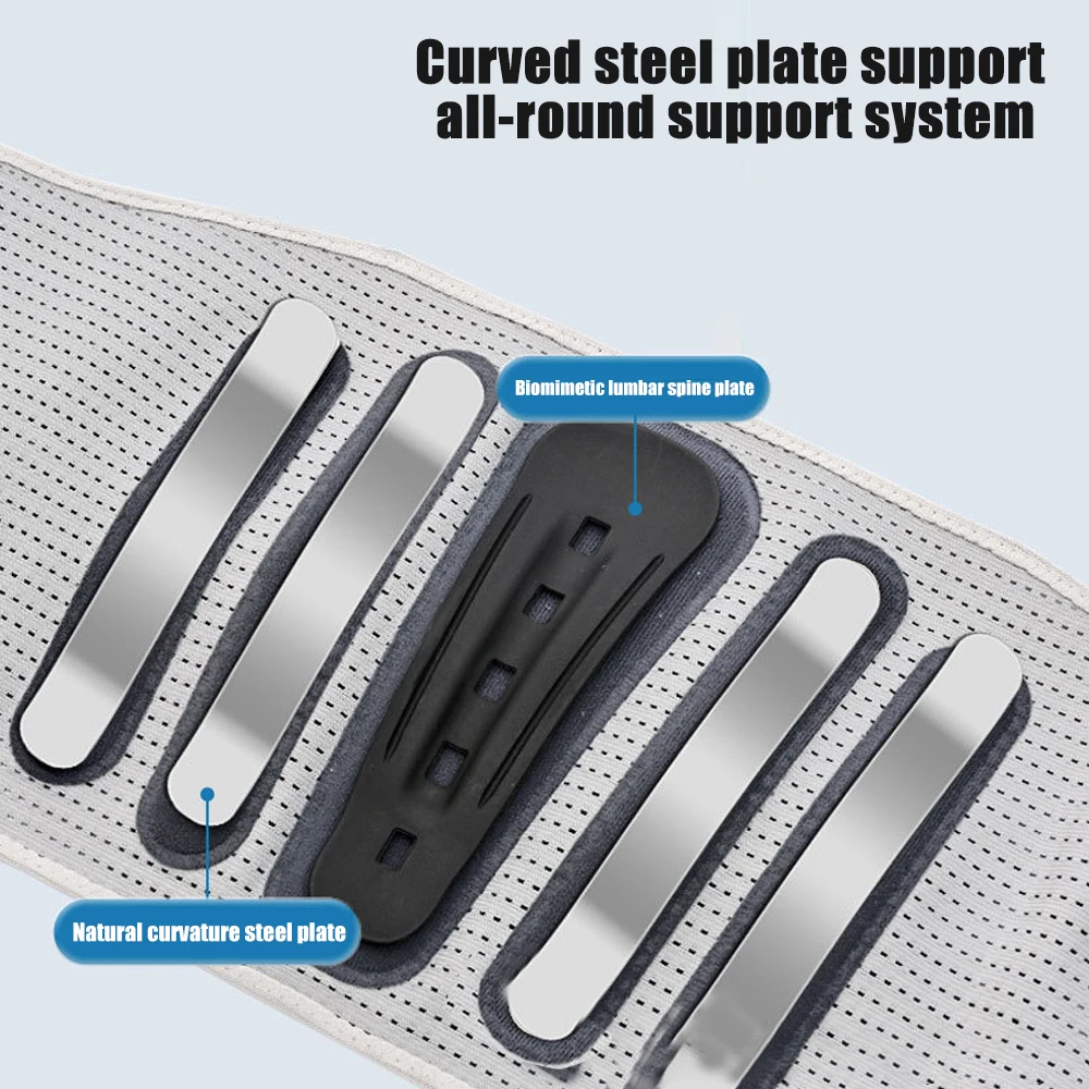 Back Brace with 8 Support Belts Lower Back Support with Large Area Aluminum Support for Herniated Disc Sciatica