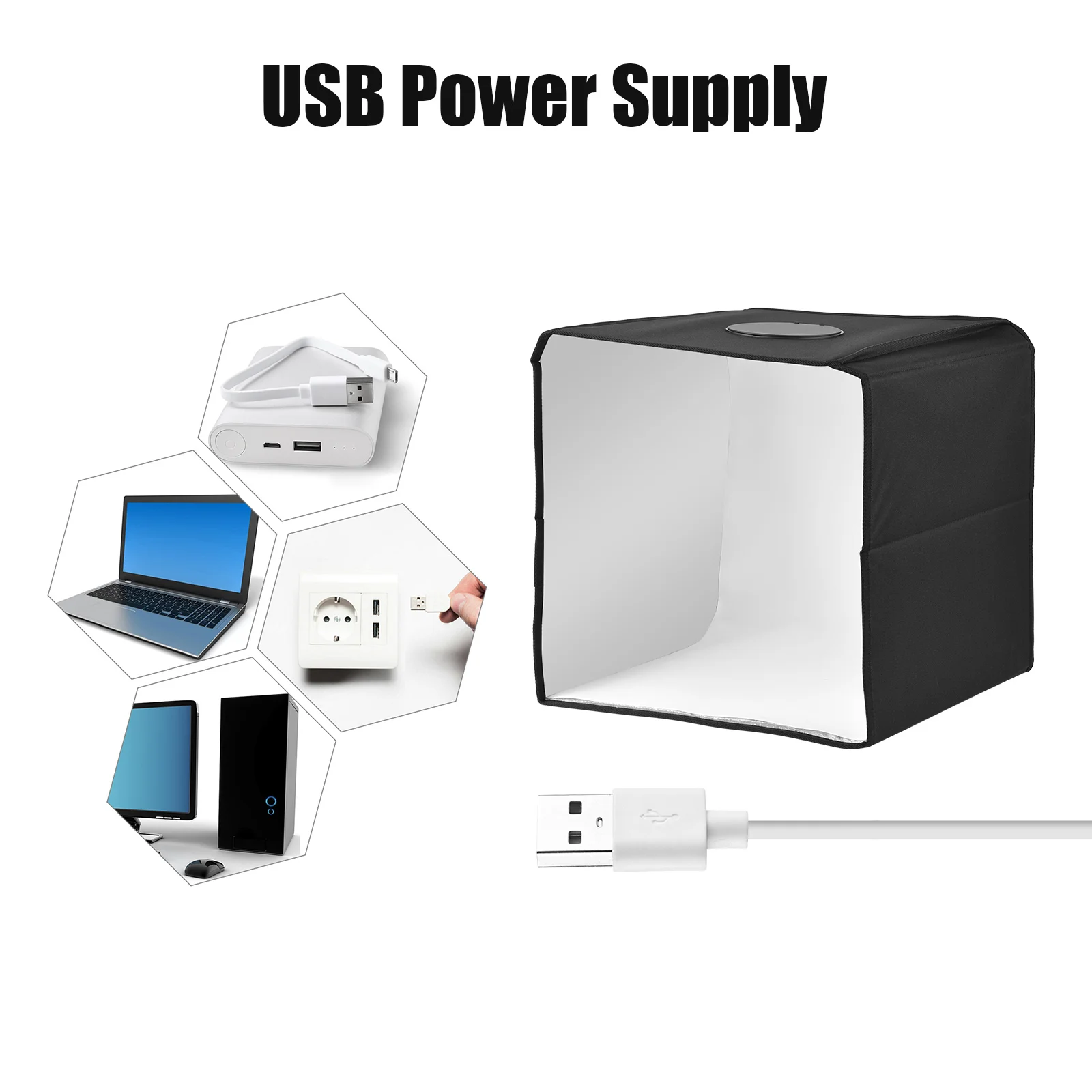 40 X 40cm Portable Mini Photography Light Box Integrated Professional Light Tent USB Power Supply for Studio Product Photography