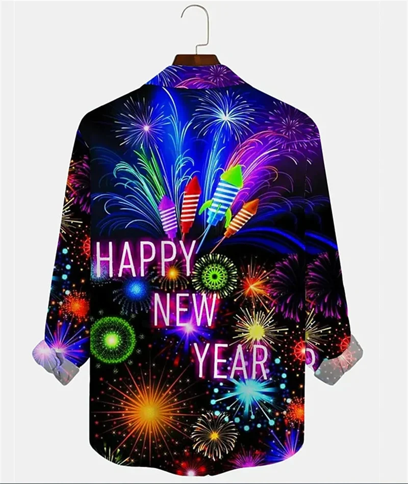 Description Picture 4 of itemChristmas shirt colorful Happy New Year HD pattern 2024 new model launched high quality soft material comfortable plus size