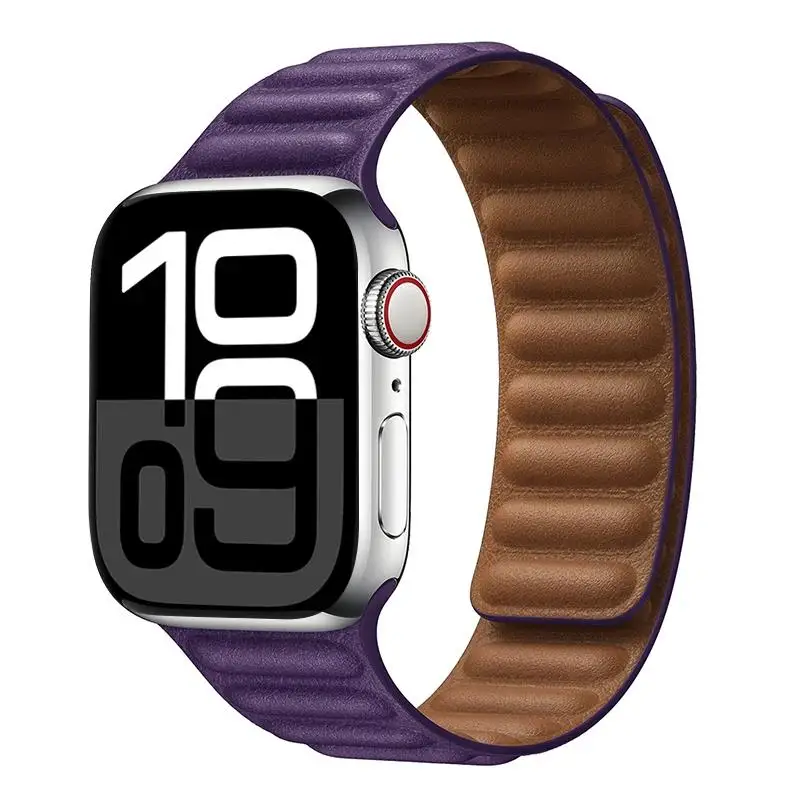 รูปสินค้า สายหนังแท้ Apple Watch สายแม่เหล็ก รองรับหลายขนาด