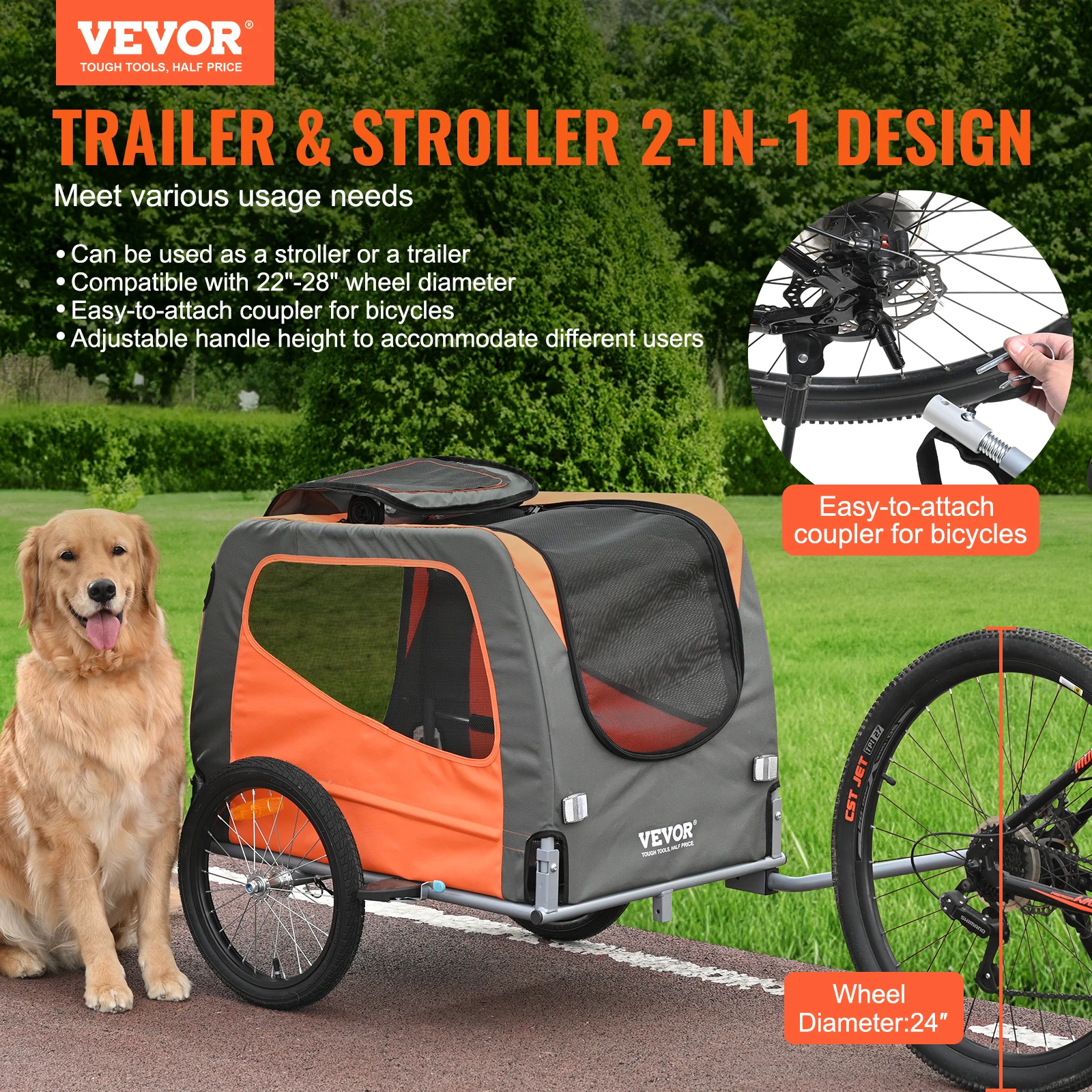 Pet Bike Trailer 2-in-1 2
