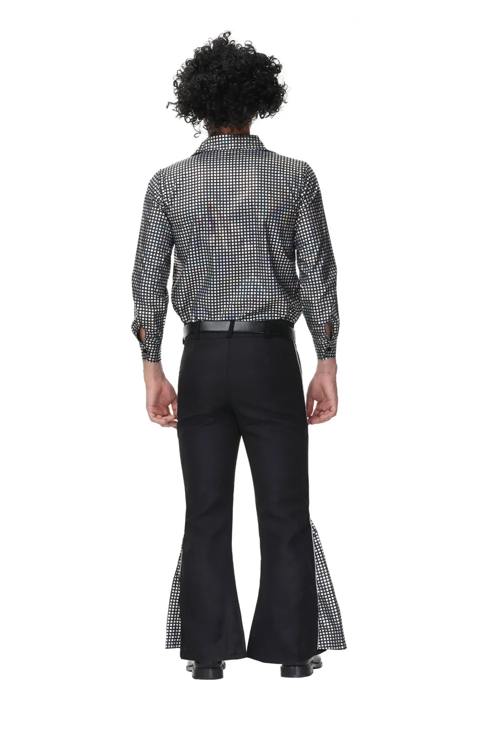 Costume Hippie Uomo Anni 70 - Set Maglietta, Collana Pace E Fascia Capelli Per Halloween E Feste - Foto 5