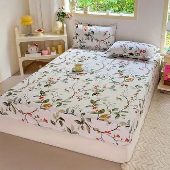 Parure de lit imprimée 3 pièces, douce et confortable, adaptée à la chambre à coucher, une chambre d'amis, un drap-housse + deux taies d'oreiller, sans noyau 1