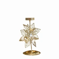 Christmas Golden Wrought Iron Candlestick Star Elk Christmas Tree Candle Holder Merry Christmas New Year Table Decoration 6
