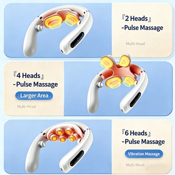 Neck Massager Shoulder Low Frequency Pulse Cervical Vertebra Deep Tissue Kneading Electric Back and Neck Massager Wireless