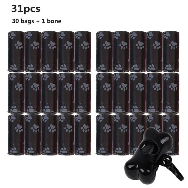Assorted Color Leak-Proof Dog Waste Bags Refill - Dogs Litter & Housebreaking Essentials with Leash Clip, Bone Bag Dispenser 6
