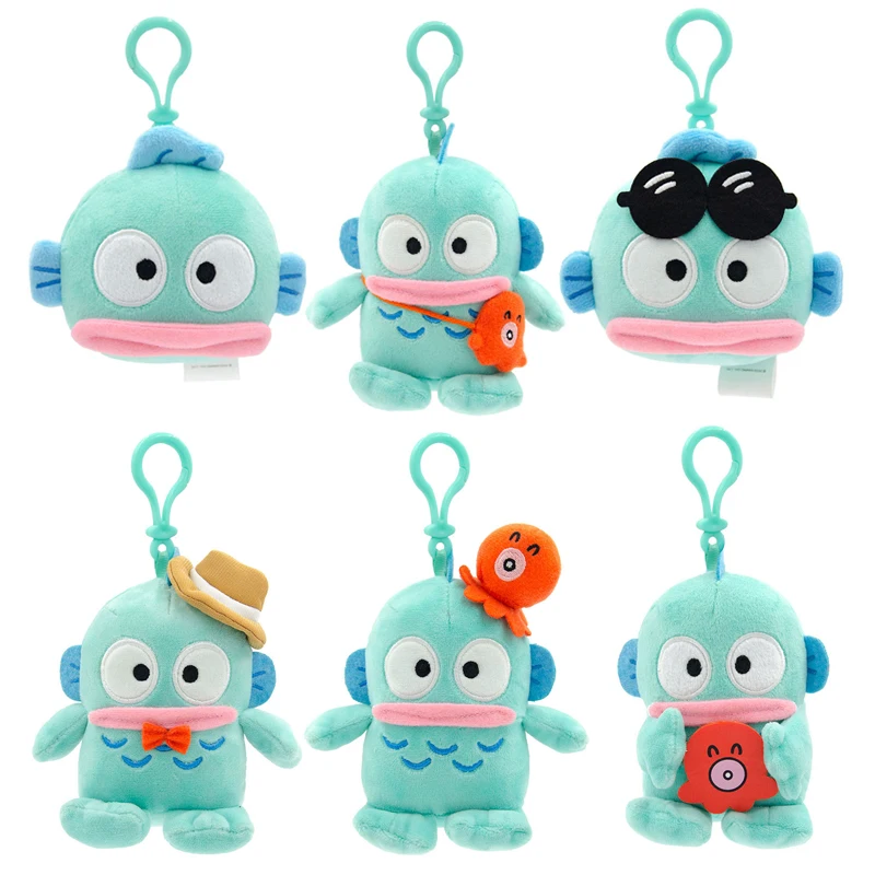 

Подлинная кукла Sanrio Hangyodon половина рыбы человек Hanton плюшевая подвесная игрушка уродливая рыба кукла милая кукла 10 см Брелок оптовая продажа сумка Декор