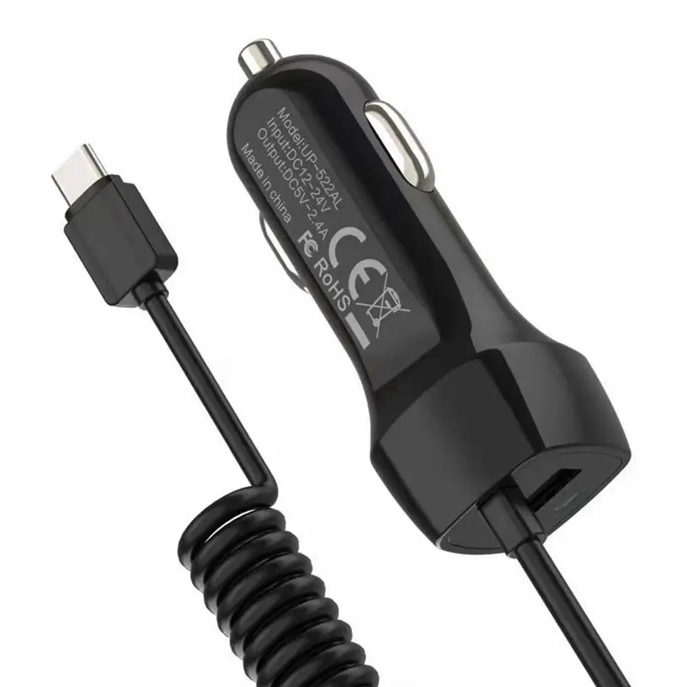스트레치 케이블 어댑터가 있는 고속 자동차 충전기, USB 자동차 충전기 플러그, 아이폰 13, 12, 11, 14 프로 맥스