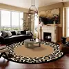 America Style Leopard Print Round Carpet Decoration Living Room Big Size Rugs Home Sofa Area Tables Chairs Non-slip Floor Mats 4